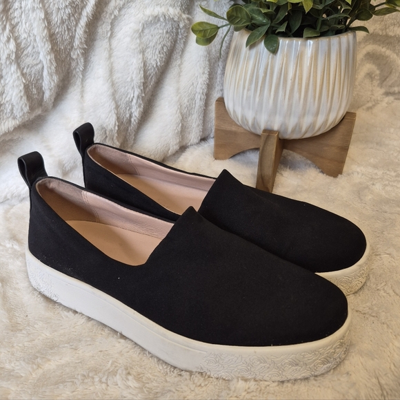 Taryn Rose Owen Sneakers Black Stretch Slip On Flat Comfort Shoes Casual Sz 6.5 - Picture 8 of 14